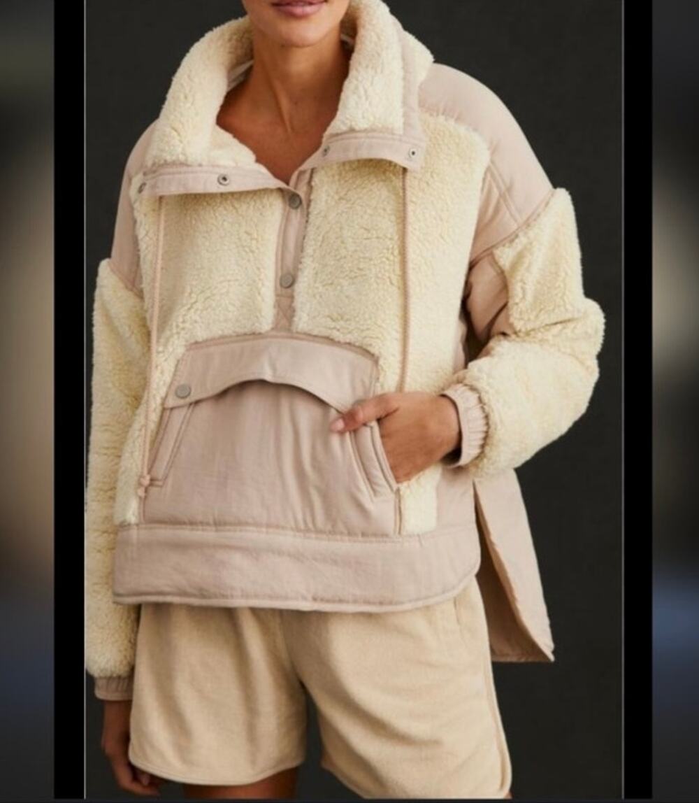 ANTHROPOLOGIE DAILY PRACTICE COLEMAN SHERPA JACKET SIZE MEDIUM
